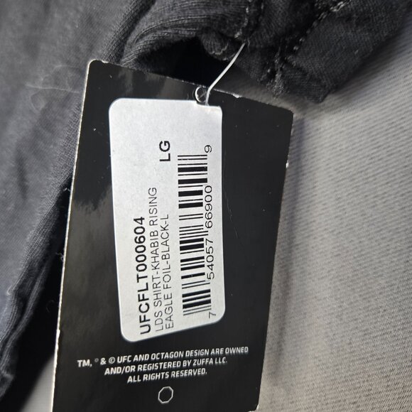 UFC SHIRT KHABIB RISING EAGLE FOIL BLACK SIZE L Women - Picture 5 of 7